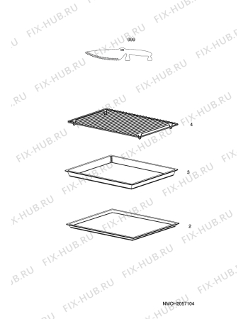 Взрыв-схема плиты (духовки) Husqvarna Electrolux QSG7043W - Схема узла H10 Oven Furniture, Users manual